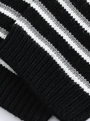 ストライプ柄 ポロカラーカーディガン