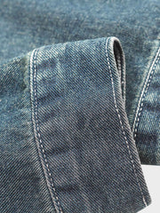 折り襟 ウォッシュ加工 デニムジャケット