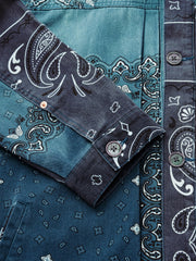 バンダナ ペイズリー柄デニムジャケット