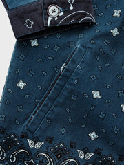 バンダナ ペイズリー柄デニムジャケット