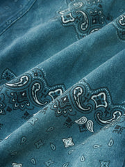 バンダナ ペイズリー柄デニムジャケット