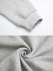 英字刺繍 コットン ラウンドネック パーカー