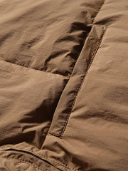 無地立襟 ポケット付きダウンジャケット