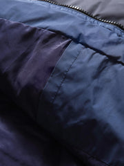 立襟 カラーブロック ダウンジャケット