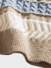 2色 ラウンドネック ニットセーター