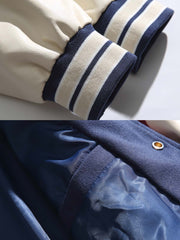 3色 パッチワークx刺繍入り ベースボールジャケット