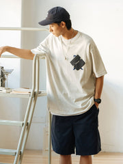 3色 小人柄 ポケット 半袖Tシャツ