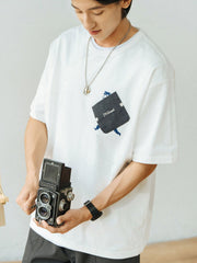 3色 小人柄 ポケット 半袖Tシャツ