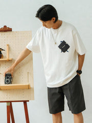 3色 小人柄 ポケット 半袖Tシャツ