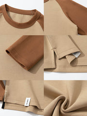 4色展開 4カラーブロック長袖Tシャツ