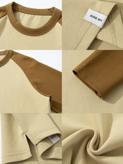 4色展開 4カラーブロック長袖Tシャツ