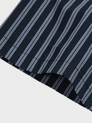 ボーダー ポケット 切り替え ストライプ 半袖シャツ