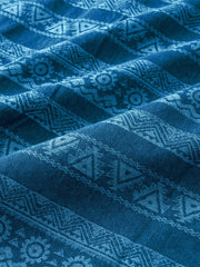 エスニック調総柄ジャカードデニムシャツ