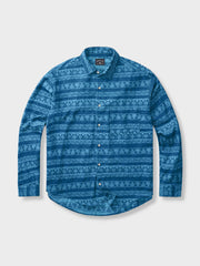 エスニック調総柄ジャカードデニムシャツ
