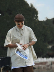 アシンメトリー ポケットシャツ