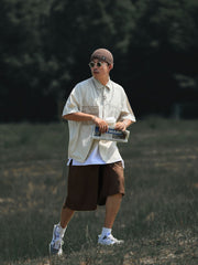 アシンメトリー ポケットシャツ