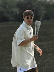 アシンメトリー ポケットシャツ