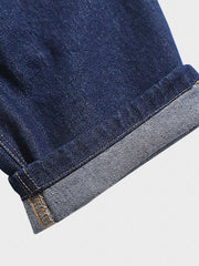 ウォッシュ加工ワイドレッグデニムパンツ