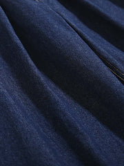 ウォッシュ加工ワイドレッグデニムパンツ