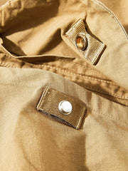 大型ポケット ノーカラー ジャケット