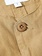 大型ポケット ノーカラー ジャケット