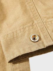 大型ポケット ノーカラー ジャケット