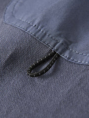 異素材 ポケット 丸襟 長袖Tシャツ