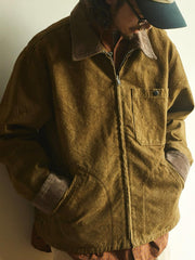 ショート丈 コーデュロイ襟 2色入り ワークジャケット