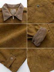 ショート丈 コーデュロイ襟 2色入り ワークジャケット