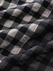 チェック柄 バブル織り生地 パッチワークシャツ