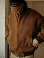 ウール混 ツイードベースボールジャケット