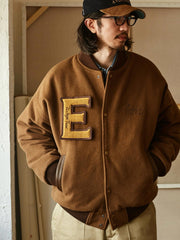 ウール混 ツイードベースボールジャケット