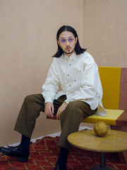 シワ加工 ボタンダウン 長袖シャツ