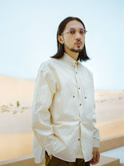 シワ加工 ボタンダウン 長袖シャツ