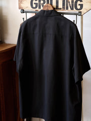 モノクロ パッチワーク キューバ襟シャツ