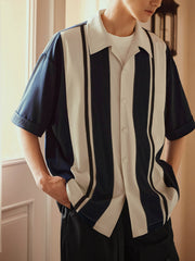 キューバカラー ストライップ アロハシャツ