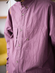 シワ加工 ボタンダウン 長袖シャツ