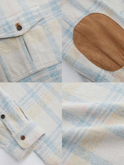 ジッパー付き チェック柄 プルオーバーシャツ