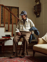 ジッパー付き チェック柄 プルオーバーシャツ