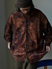 コーデュロイ ウエスタン プリント シャツ