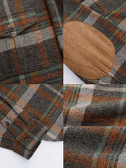 ジッパー付き チェック柄 プルオーバーシャツ