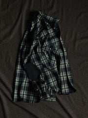 羊毛混 チェック柄シャツ