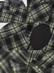 羊毛混 チェック柄シャツ