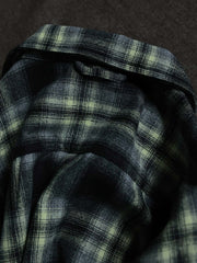 羊毛混 チェック柄シャツ
