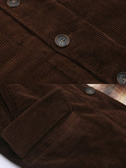 裏チェック柄 コーデュロイコート