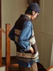 シェットランドウール フェアアイルセーター ベスト