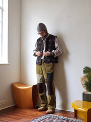 背中 コーデュロイ ナバホ柄 ジャカード ベスト