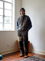 背中 コーデュロイ ナバホ柄 ジャカード ベスト