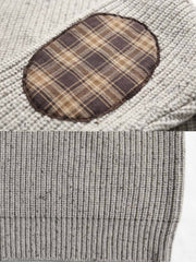 肘パッチ ドロップショルダー セーター