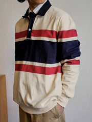 アイビーストライプ ラグビーポロシャツ
